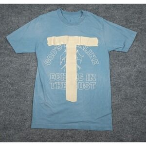 Travis Scott Coachella T Shirt Adult Small Blue Spellout Tour 2025 La Flame Cali